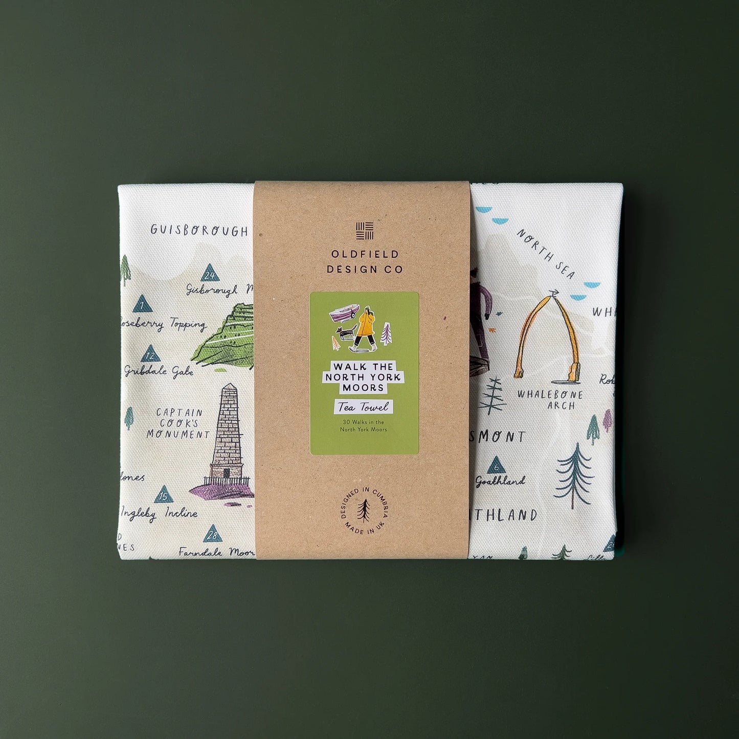 Oldfield Design Co Walk the North York Moors Tea Towel