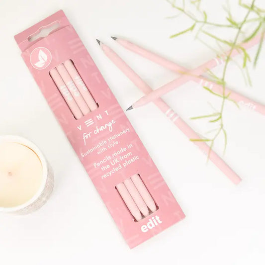 Vent Pencils Pack of 3 Recycled - Edit Powder Pink