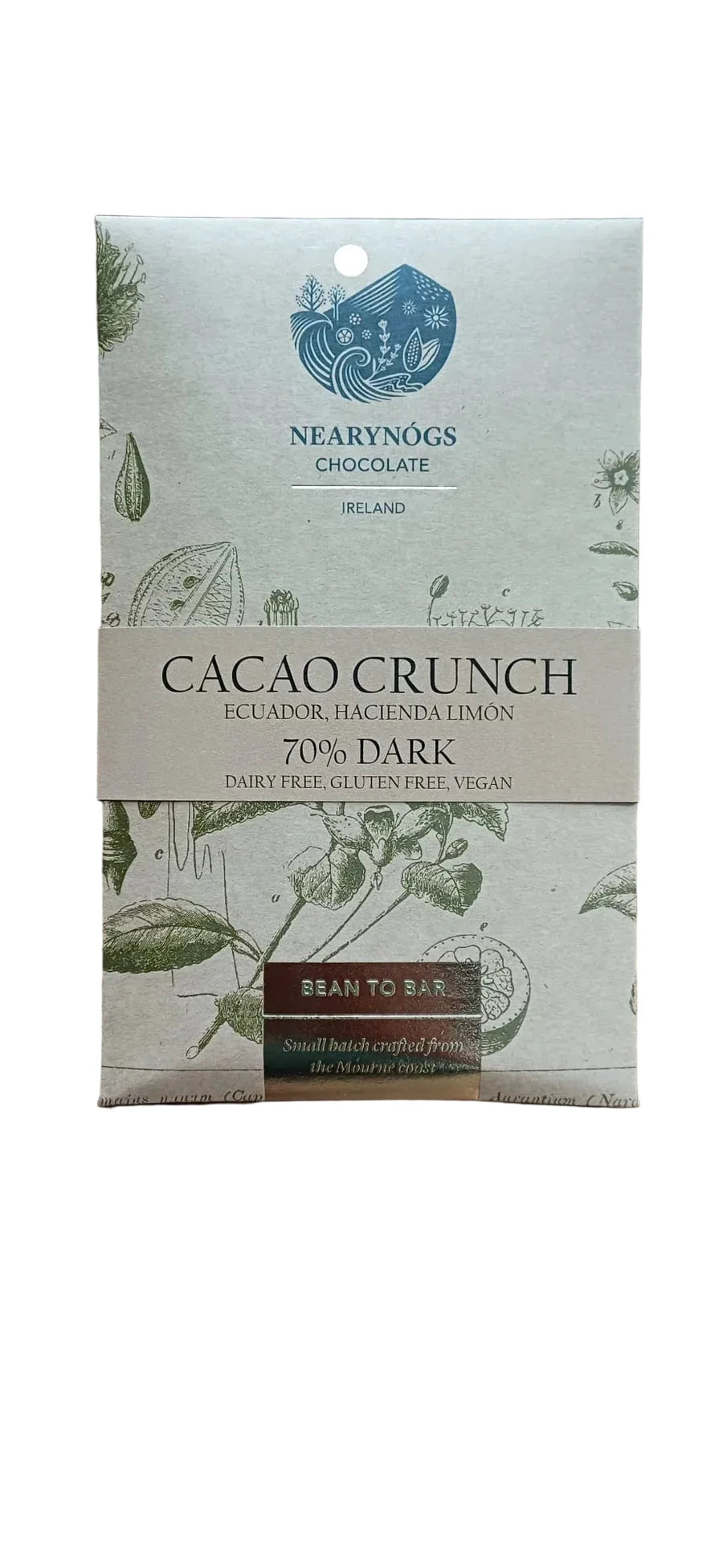 Neary Nogs 70% Ecuador Cacao Crunch Chocolate Bar 60g