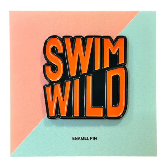 Swim Wild Enamel Pin Badge / Vivid Orange