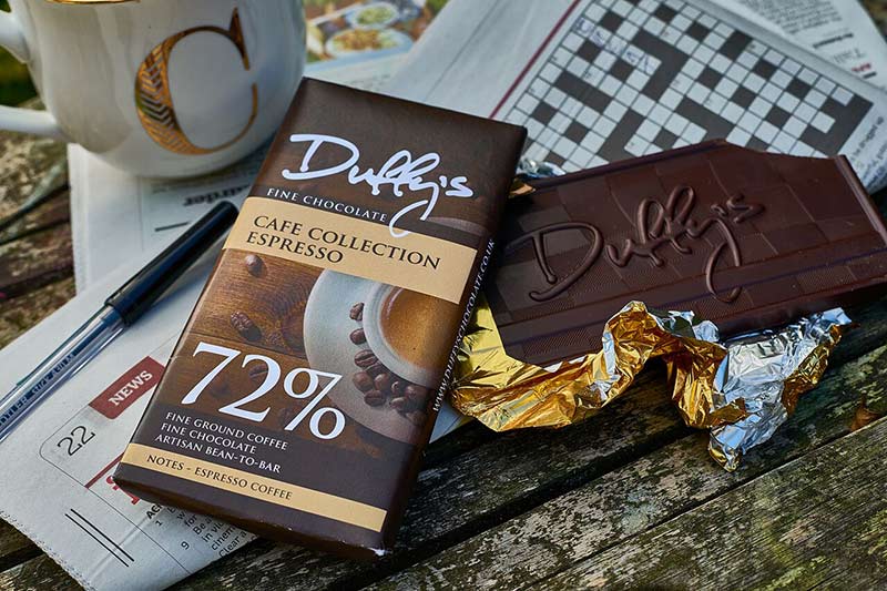 Duffy's Cafe Collection Espresso 72% Dark Chocolate 60g