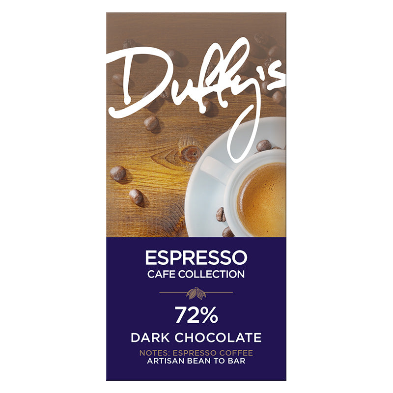 Duffy's Cafe Collection Espresso 72% Dark Chocolate 60g