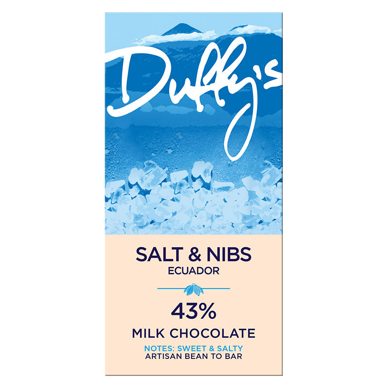 Duffy's Corazon del Ecuador Cocoa Nibs/Oak Smoked Salt 43% Milk 60g