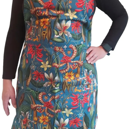 Tropical Plants Antique Botanical Print Apron with Pocket