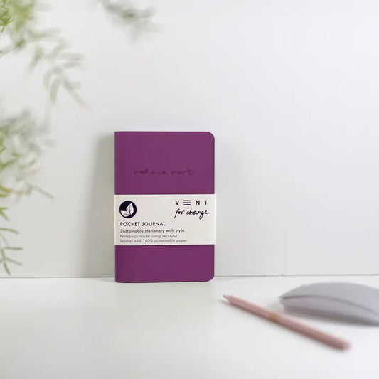 Vent Notebook A6 Recycled Leather & Paper Journal - Purple