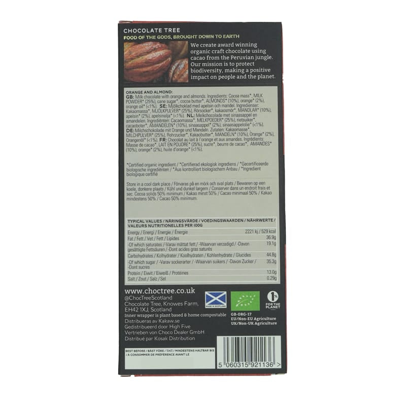Chocolate Tree Orange & Almond 100g