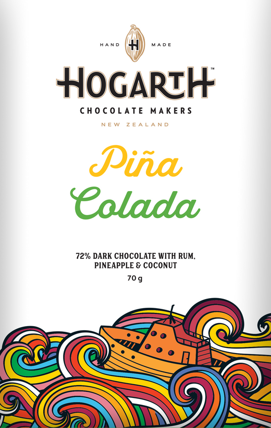 Hogarth 72% Piña Colada Dark Chocolate with Rum 70g