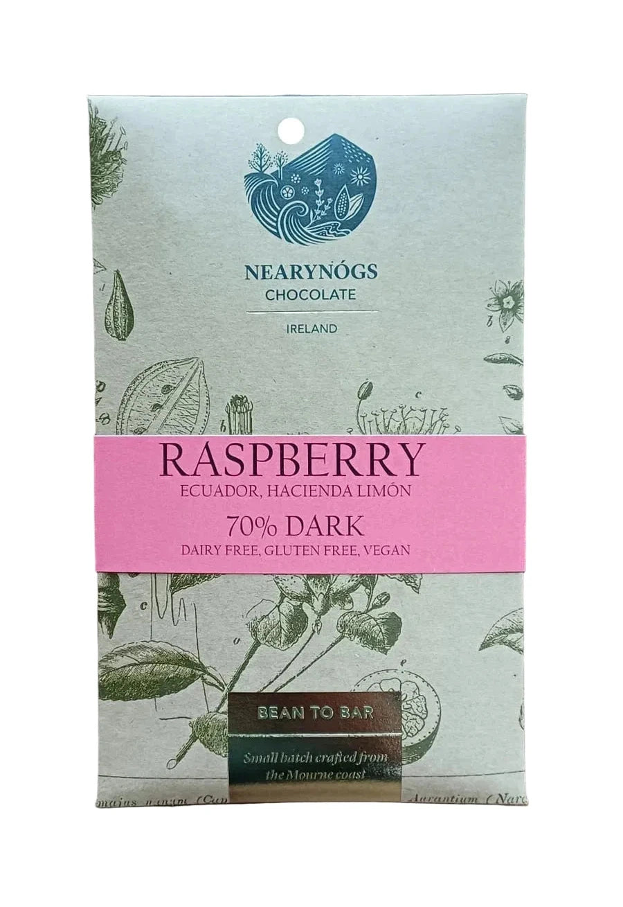 Neary Nogs 70% Ecuador Raspberry Chocolate Bar 60g